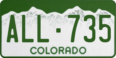 CO license plate ALL735