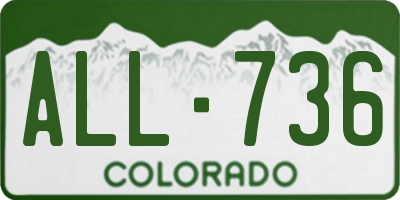 CO license plate ALL736