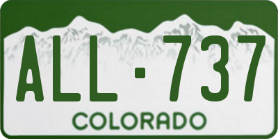 CO license plate ALL737