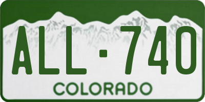 CO license plate ALL740