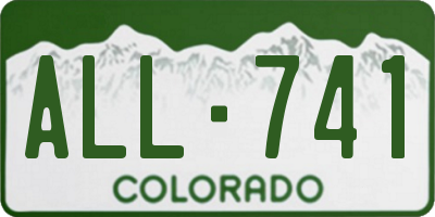 CO license plate ALL741