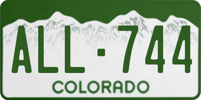 CO license plate ALL744