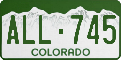 CO license plate ALL745
