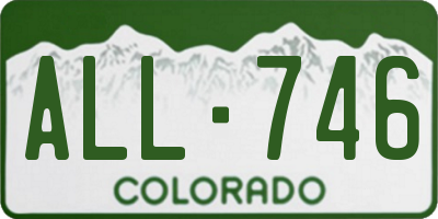 CO license plate ALL746