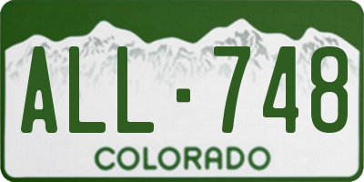 CO license plate ALL748