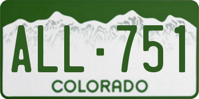 CO license plate ALL751