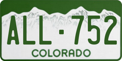 CO license plate ALL752