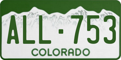 CO license plate ALL753