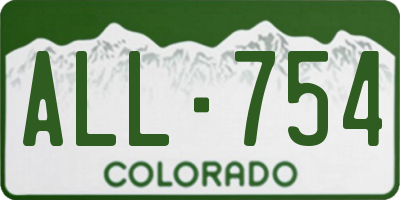 CO license plate ALL754