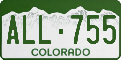 CO license plate ALL755