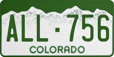 CO license plate ALL756