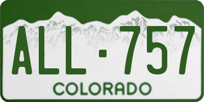CO license plate ALL757