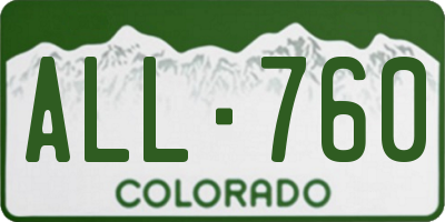 CO license plate ALL760