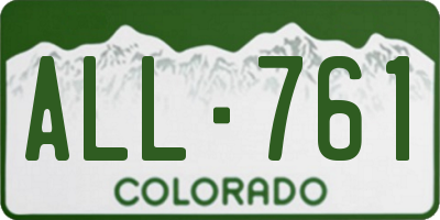 CO license plate ALL761