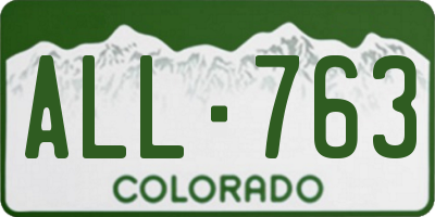 CO license plate ALL763