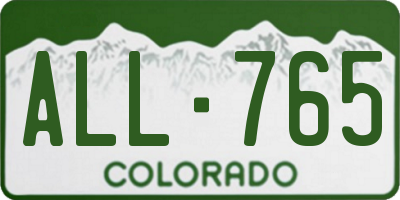 CO license plate ALL765