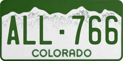CO license plate ALL766
