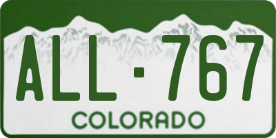 CO license plate ALL767