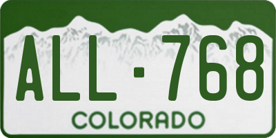 CO license plate ALL768