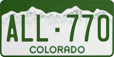 CO license plate ALL770
