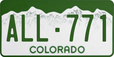 CO license plate ALL771