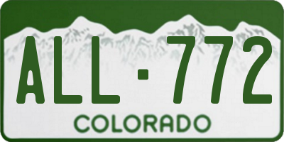 CO license plate ALL772