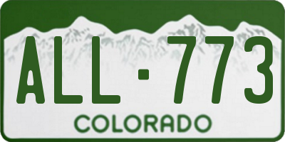 CO license plate ALL773