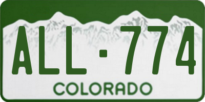 CO license plate ALL774