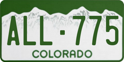 CO license plate ALL775