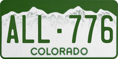 CO license plate ALL776
