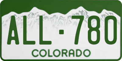CO license plate ALL780