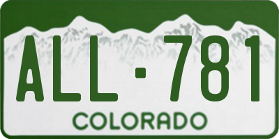 CO license plate ALL781
