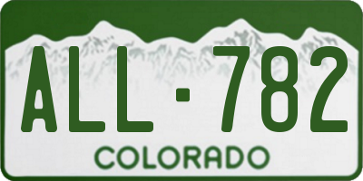CO license plate ALL782