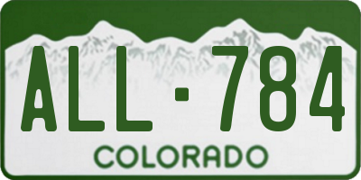 CO license plate ALL784