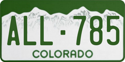 CO license plate ALL785