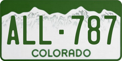 CO license plate ALL787