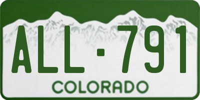 CO license plate ALL791