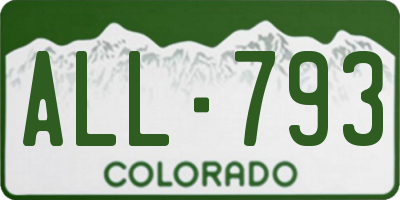 CO license plate ALL793