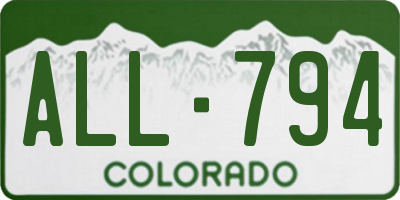 CO license plate ALL794