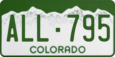 CO license plate ALL795