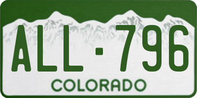 CO license plate ALL796