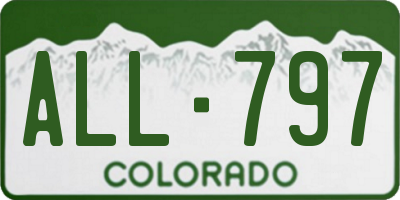 CO license plate ALL797
