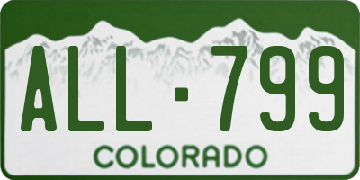 CO license plate ALL799