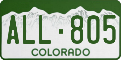CO license plate ALL805