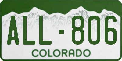 CO license plate ALL806