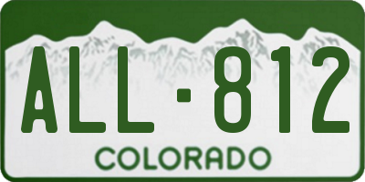 CO license plate ALL812