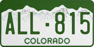 CO license plate ALL815