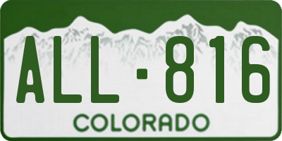 CO license plate ALL816
