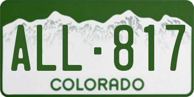CO license plate ALL817
