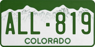 CO license plate ALL819